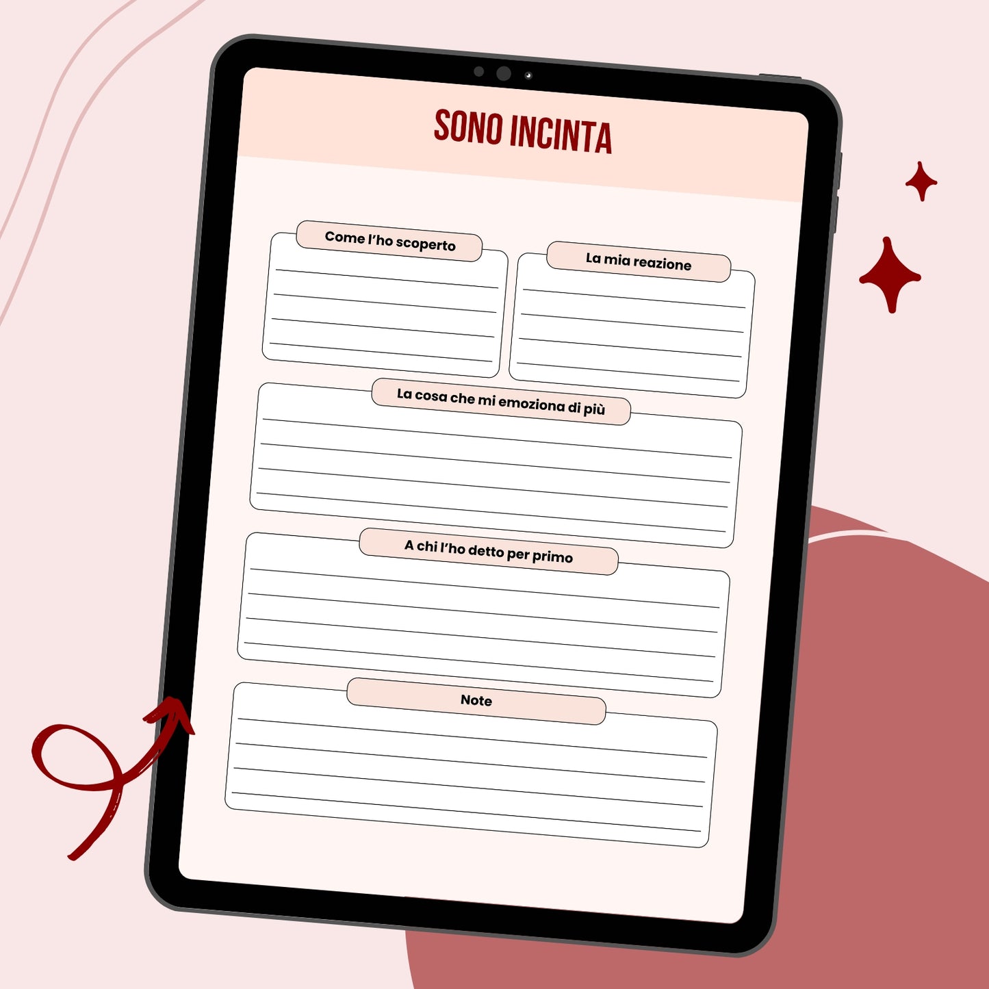 Il mio Diario della Gravidanza: Planner Settimanale da Compilare e Conservare (PDF Stampabile)